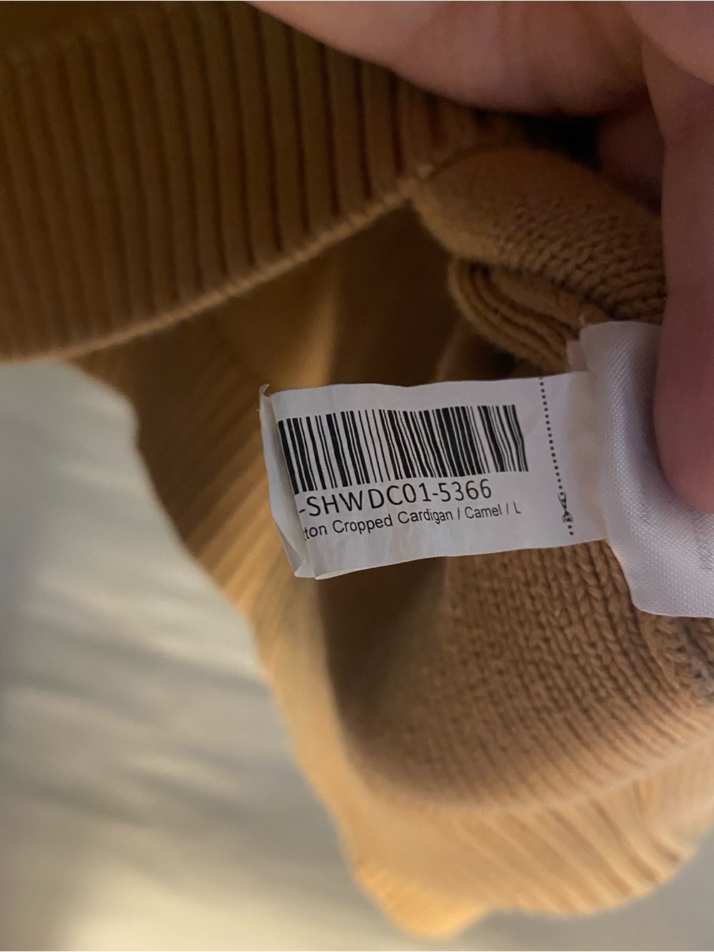 Quince Cropped Tan Button-Up Knit Sweater Cardigan - Picture 7 of 7